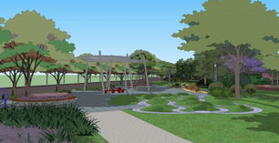 最近的一個景觀項目su效果,已經(jīng)在施工中